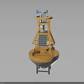 Solar Powered Marine Monitoring Buoy Equipment With Wooden Structure And Antenna