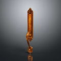 Ornate Golden Door Handle With Carved Decorative Design And Metal Structure
