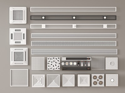 Modern air outlet air conditioning outlet central air conditioning outlet 3d model