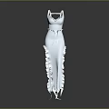 Elegant White Sleeveless Dress With Ruffled Waist And Layered Hem Design
