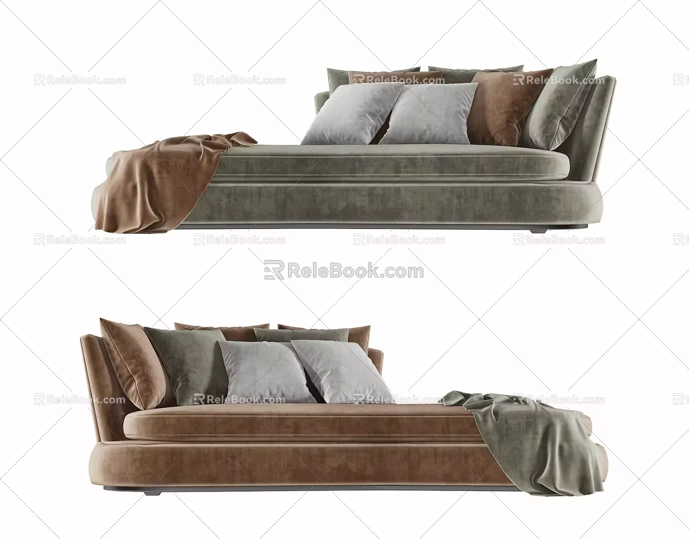 Modern chaise longue multiplayer sofa 3d model