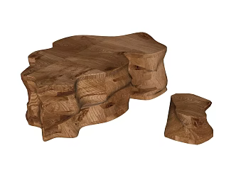 New Chinese Style Root Carving Tea Sea Root Carving Tea Table Tea Table 3d model