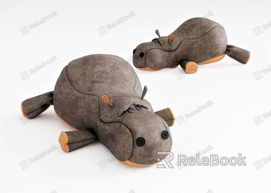 Modern Toy Plush Toy Pillow Pillow Doll Pull Man Sofa Animal Sofa Hippo Animal Pillow model