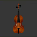 Reddish Wooden Violin With Black Strings A Stylish Household Musical Item