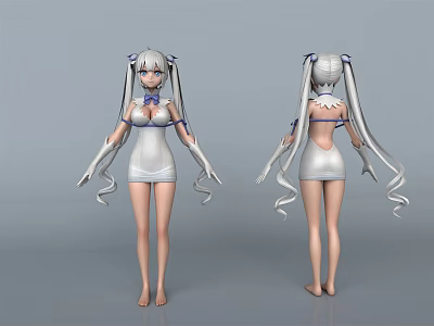 modern game character game female character 3d model