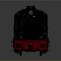 Vintage Black Steam Train Model With Red Wheels Details 3d model