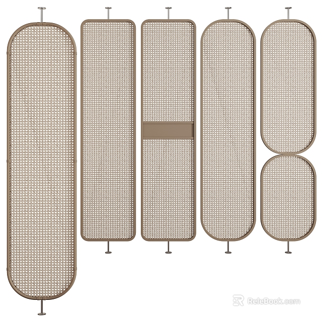 Stylish Woven Room Partitions In Various Shapes 3d model 
