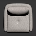 Modern Light Gray Single Seater Sofa with Armrests and Wooden Legs Design