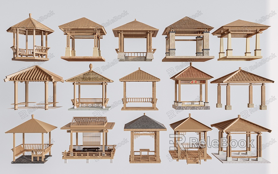 new Chinese style pavilion landscape pavilion rural pavilion pavilion wooden structure pavilion courtyard pavilion model