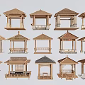 new Chinese style pavilion landscape pavilion rural pavilion wooden structure pavilion courtyard pavilion 3d model