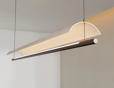 Sleek Modern LED Pendant Light with Minimalist Linear Design for Contemporary Indoor Spaces 3d model