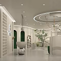 Elegant Style Clothing Store With Modern Interior Archway Entrance And Clothing Displays