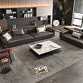 Sofa Coffee Table Combination Sofa Coffee Table Multi-person Sofa Living Room 3d model