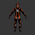 Stylish Black Red Motorcycle Riding Suit With Helmet And Protective Gear