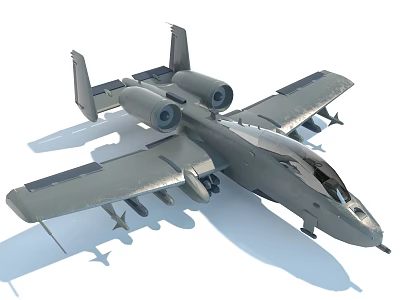 Military Twin Engine Fighter Jet With Gray Paint And Wing Weapon Mounts 3d model