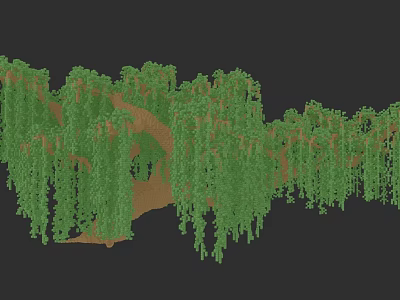 Willow Tree With Hanging Branches And Lush Green Leaves In Natural 3D Rendering 3d model