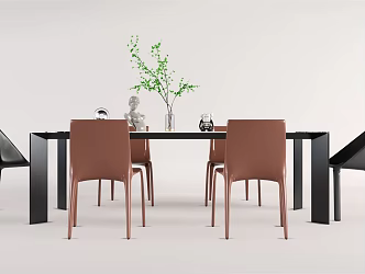 Modern Dining Table and Chair Combination Dining Table and Chair 3d model