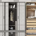 Modern Wardrobe With Hanging Clothes Folded Garments Drawers And Storage Compartments
