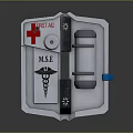 First Aid Medical Kit With Red Cross Caduceus Symbol MSE Label And Green Light