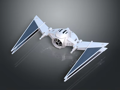 Futuristic Cosmic Starfighter Design With White Body And Triangular Black Wings 3d model