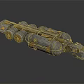 Steampunk Mechanical Vehicle With Multiple Wheels Pipes And Gold Accents