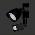 Black Dual Head Lighting Fixture Set with White Sensor and Modern Minimalist Design
