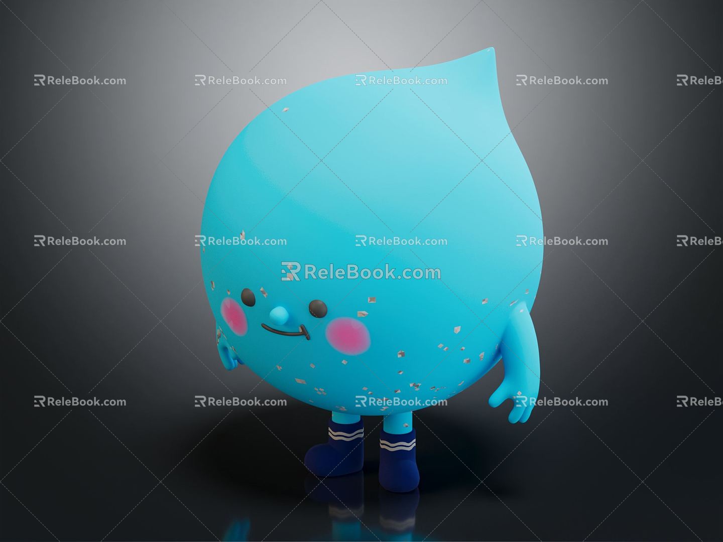 Modern Game Character Water Drops Cartoon Water Drops 3d model