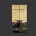 Wooden Sailing Ship with Three Sails Colorful Interior and Warm Lighting for Decorative