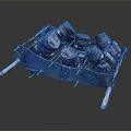 Mechanical Engine Parts Arranged In Metal Tray With Carbon Fiber Base