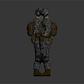 Front And Back Views Of Military Characters In Camouflage Uniforms With Tactical Gear And Weapons