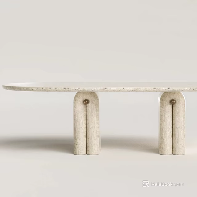 Elegant Luxury Dining Room Interior With Sleek Table Metal Accents And Chandelier 3d model 