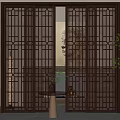New Chinese-style sliding door 3d model