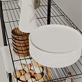 Modern Bathroom Cabinet Rack With Multiple Shelves And Storage Toiletries Bottles