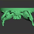 Green 3D Printed Starfish Themed Circular Badge With Mermaid Figure And Fish Tails Design