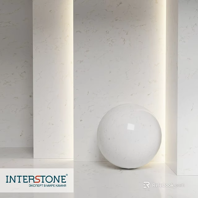 White Sphere Component With Smooth Surface In Modern Minimalist Indoor Setting 3d model 