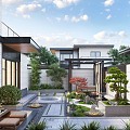 New Chinese Courtyard Landscape Landscape Plant Landscape Sits Courtyard Landscape Moss Landscape 3d model