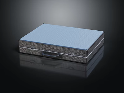 Home Living Blue Storage Box With Handle And Textured Surface Design 3d model