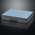 Home Living Blue Storage Box With Handle And Textured Surface Design