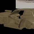 Beige Streamlined Concept Car With Racing Style Wide Body And Large Wheels