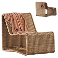 Wicker Outdoor Sofa With Brown Blanket And Side Table For Patio Use