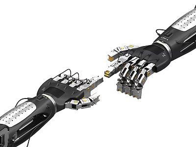 Advanced Industrial Equipment Mechanical Arm With Multi Joint Metal Structure And Mechanical Components 3d model