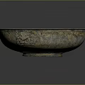 Vintage Bronze Decorative Bowl Furniture Accessory With Carved Animal Design And Sturdy Base
