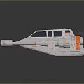 Futuristic Cosmic Spaceship Design With White Exterior And Orange Accents