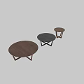 Modern Round Dining Table with Crossed Legs and Three Color Options 3d model