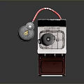 Mini Gas Stove Equipment With Open Oven Door And Gas Cylinder