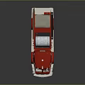 Vintage Red Fire Truck with Ladder Hoses Chrome Accents and Retro Design