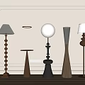 Middle style floor lamp combination 3d model