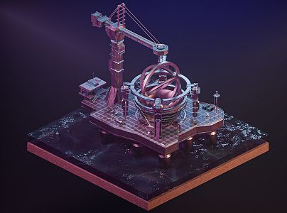 Science Fiction Wormhole Machine Science Fiction Technology Future Wormhole Machinery Machinery Equipment Industry 3d model