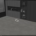 Modern Decorative Cabinet Interior Design With Glass Door And Bookshelf Storage