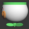 Cute Accent Furniture In White Green With Smiley Face Red Cheeks And Orange Mouth